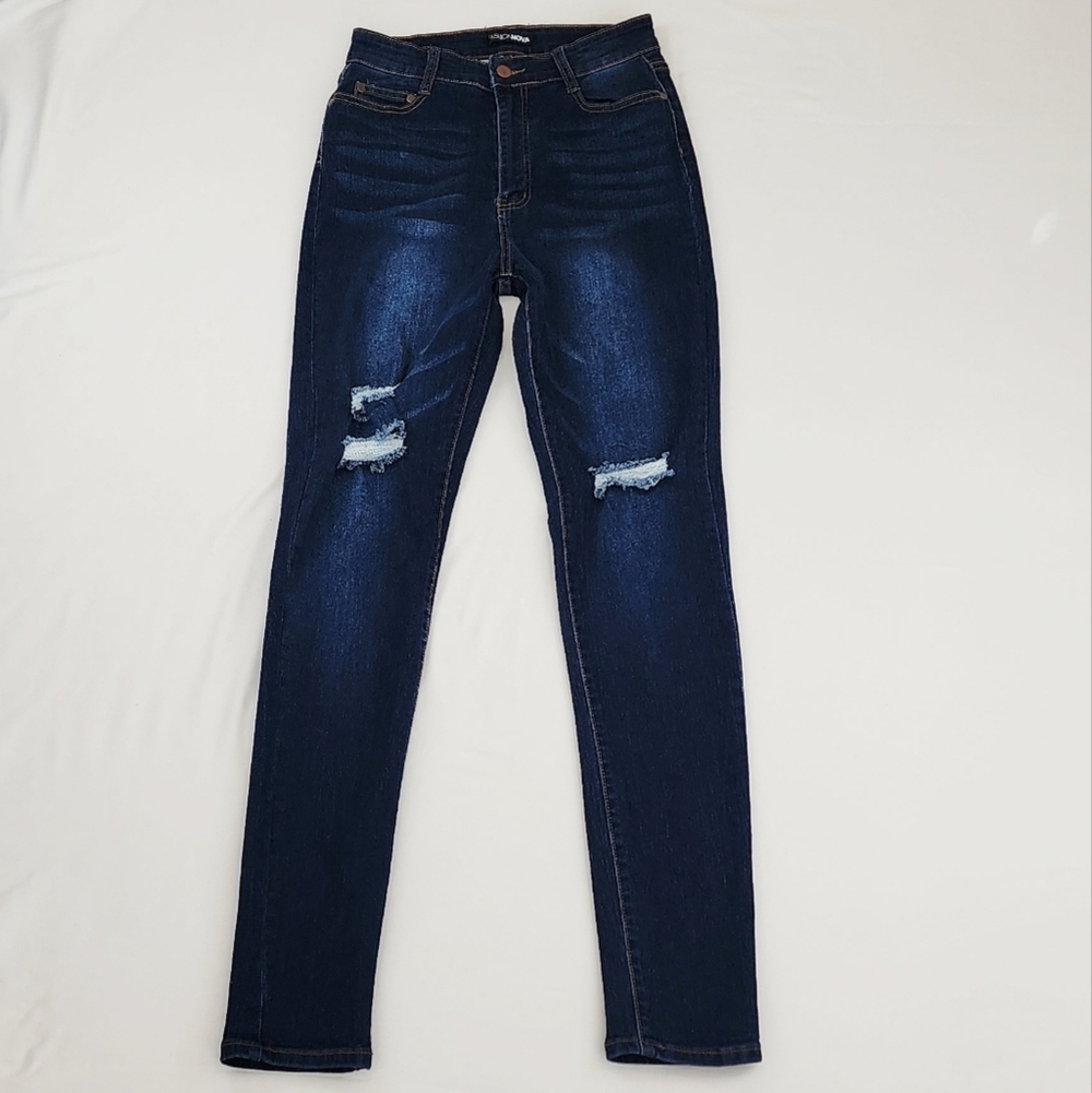 Fashion Nova High Waist distressed knee Jeans Pants